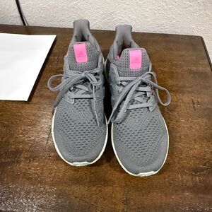 Adidas Gray Sneakers with Vibrant Pink Interior
